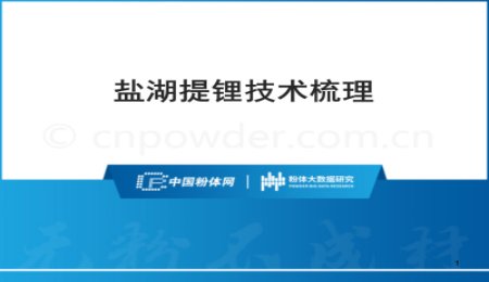 鹽湖提鋰技術梳理