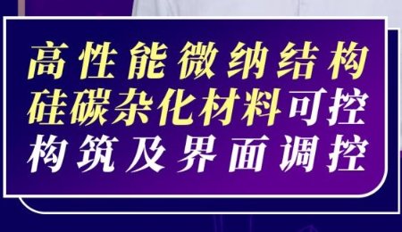 【會議報告】高性能微納結構硅碳雜化材料可控構筑及界面調控